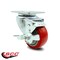 Service Caster 3 Inch Red Polyurethane Wheel Swivel Top Plate Caster with Brake SCC-20S314-PPUB-RED-TLB-TP3 - alternate 5
